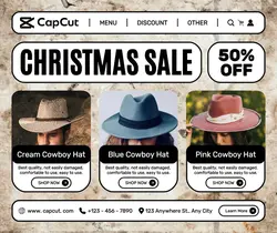 Christmas Sale Cowboy Hat Facebook Post