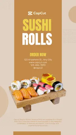 Food Sushi Product Display Instagram Story