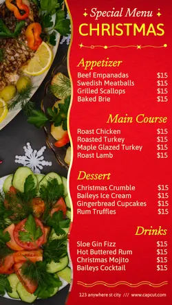 Christmas Day Menu Promotion Instagram Story