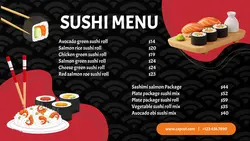 Food Sushi Menu Product Display