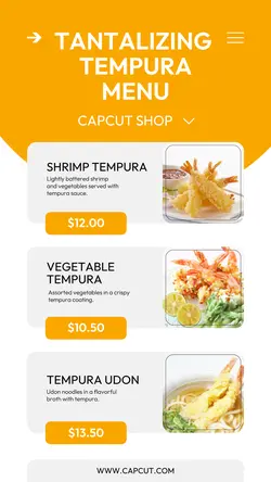 Food & Beverages Japanese Food Menu