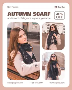 Fashion Autumn Scarf Promotion Instagram Portrait