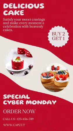 SPECIAL CYBER MONDAY CAKE SALE INSTAGRAM POST