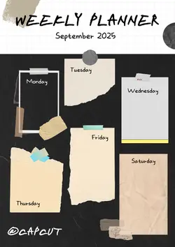 Non-Marketing Weekly Planner Black Aetshetic