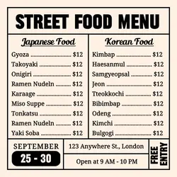 Street Food Menu Instagram Post