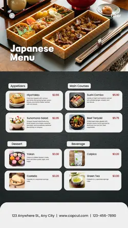Japanese Food Menu Instagram Story