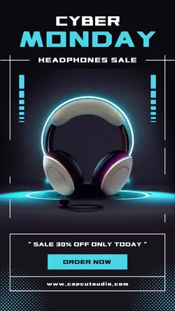 Cyber Monday Headphone Sale Instagram Story