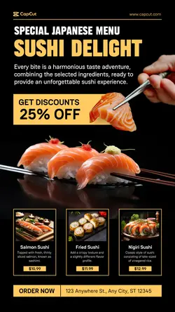 Food Sushi Delight Promotion Instagram Story