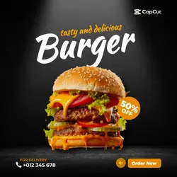 Delicious Burger Instagram Post