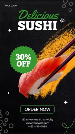 food promotion sushi restaurant instagram story