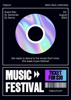 Non-marketing Music Festival Black Minimalist