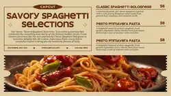 Food Spaghetti Menu Display Twitter Post Classic Style