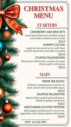 Christmas Menu Instagram Story