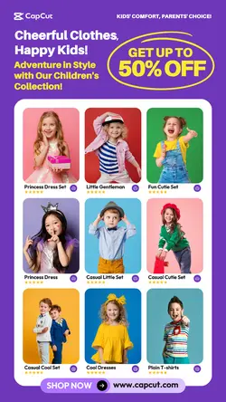 9 Multi-product Image Children's Clothes Collection Promotional Activities