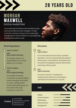 Business Digital Marketing Resume Modern