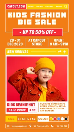 Kids Fashion Big Sale Promotion Instagram Story