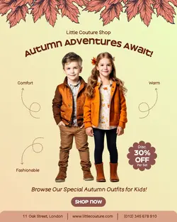 Fashion Autumn Kids Outfit Sale Instagram Portrait