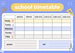 Education Class schedule Display Cute Style