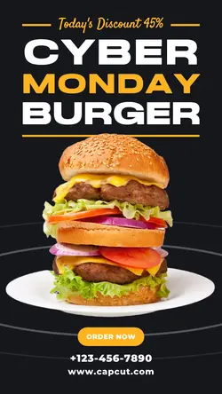 Burger Cyber Monday Promotions  Instagram Story