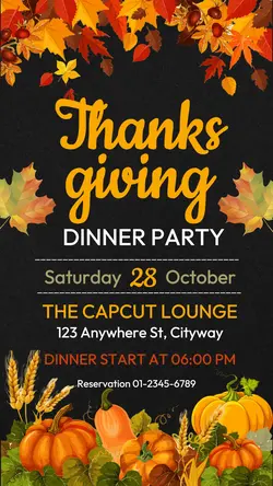 Thanksgiving Invitation Instagram Story