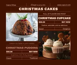 Christmas Cakes Product Display Facebook Post