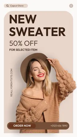 Fashion Woman Sweater Sale Instagram Story