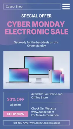 Electronic Cyber Monday Sale Instagram Story