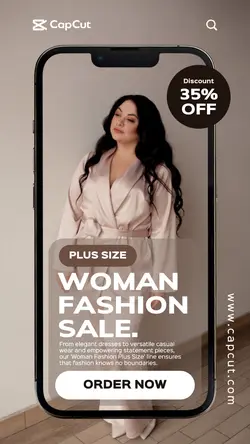 Brown Modern UI Plus Size Woman Fashion Sale Instagram Story