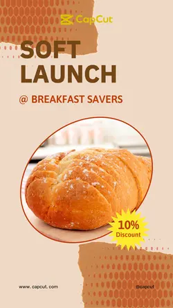 Food and Beverage Soft Launch Store Opening Flyer Tiktok Ad Orange and Brown Poster