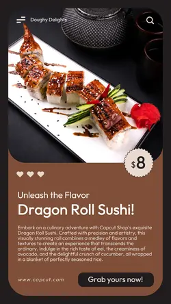 Food Sushi Product Display Instagram Story