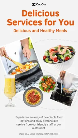Services cooking catering Product display collage