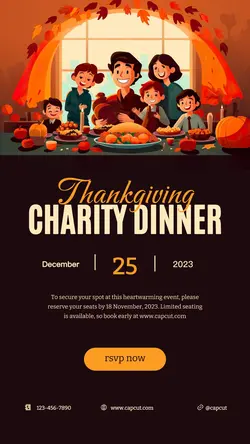 Thankgiving Charity Dinner Instagram Story