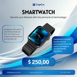 Electronic Blue Smartwatch Promotion Instagram Post