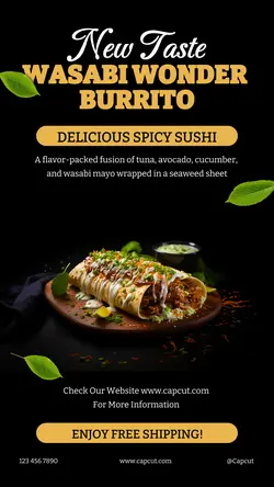 Food Sushi Product Display Instagram Story