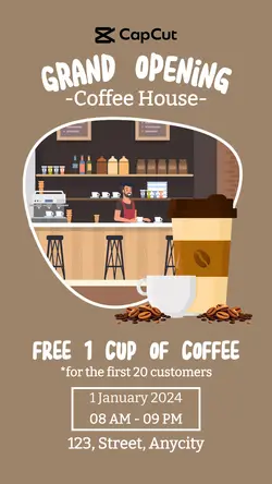 FnB Coffee Shop Grand Opening Instagram Story