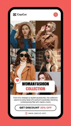 Woman Fashion Collection Promotion UI Style Story