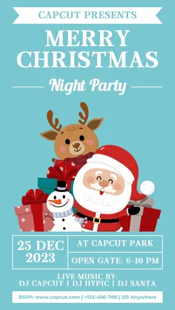Merry Christmas Night Party Promotion TikTok Post