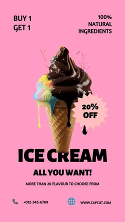 Food Ice Cream Buy 1 Get 1 Instagram Story