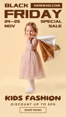 Black Friday Kids Fashion Promotion IG Story