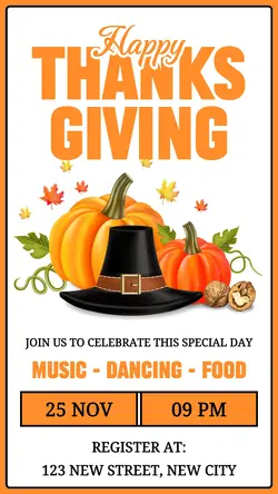 Happy Thanksgiving Invitation Instagram Story