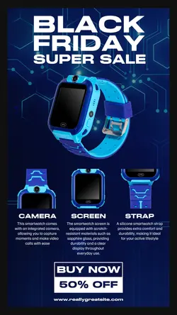 Black Friday Super Sale Smartwatch Instagram Story