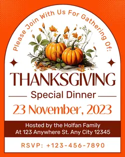Event Thanksgiving Invitation Instagram Post