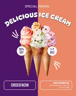 Ice cream cone promotion instagram portrait