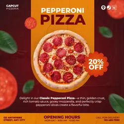 Pepperoni Pizza Social Media Post