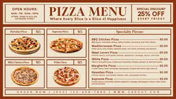 pizza restaurant menu twitter post
