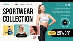 Blue and White Modern Sport Store Promotion Website