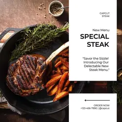 Special Beef Steak New Menu Instagram Post