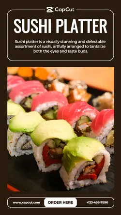 Brown Food Sushi Product Instagram Story