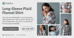 Fashion Flannel T-shirt Promotion Facebook Ads