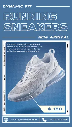 Men Running Sneakers Product Display Insta Story